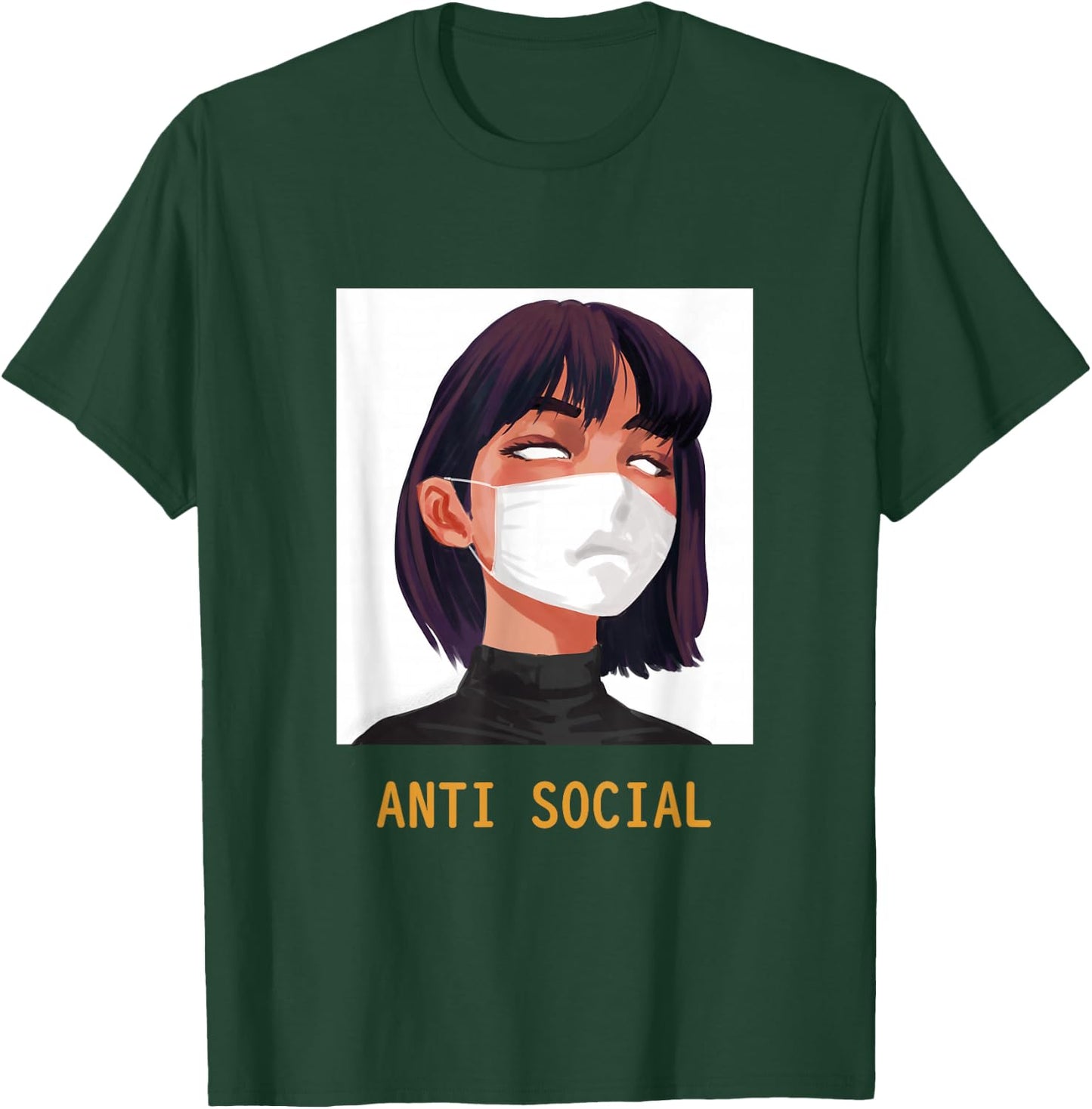 Antisocial Shirt Vaporwave Aesthetic Japanese Emo Anime Girl T-Shirt - T-Shirt | Forest