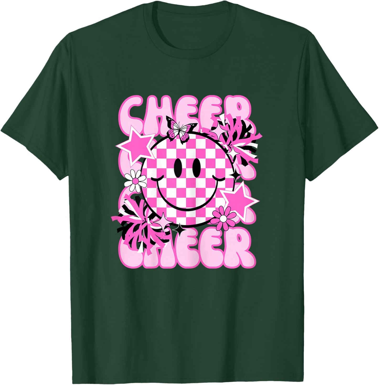 Cute Retro Happy Cheer Cheerleader Tumbling T-Shirt - T-Shirt | Forest