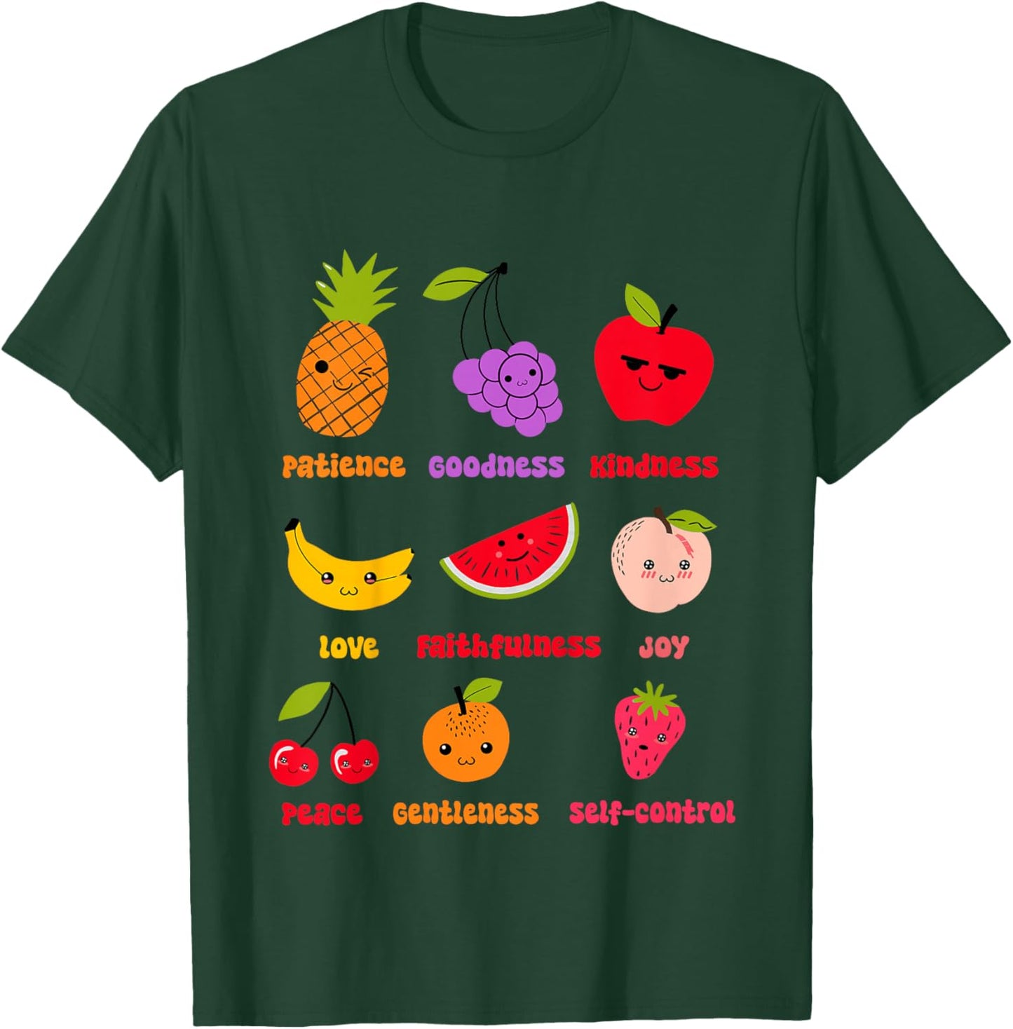 Christian Faith Religious Baby Fruits Fruit Of The Spirit T-Shirt - T-Shirt | Forest