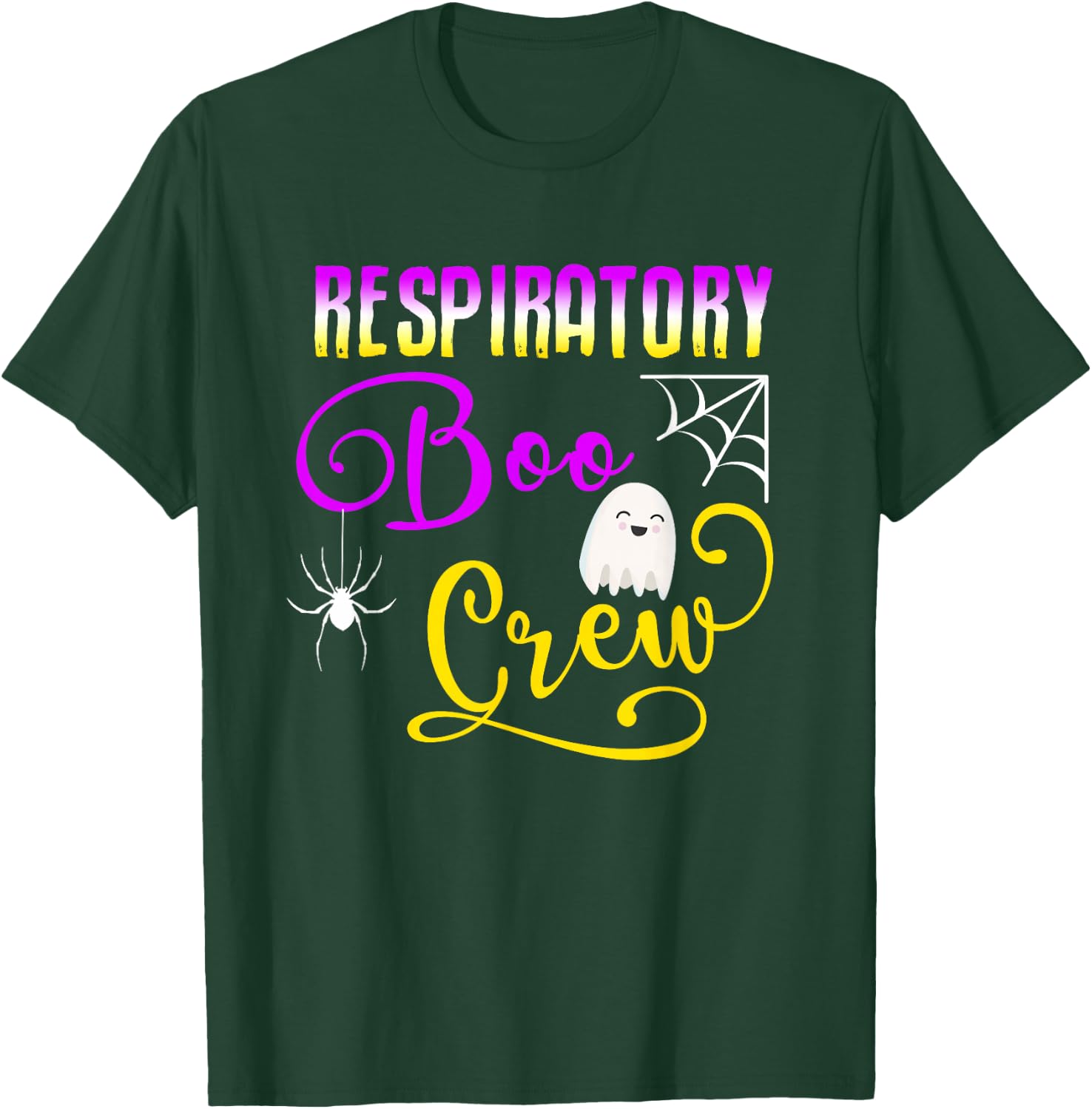 Respiratory Therapist Boo Crew Ghost Spider Halloween T-Shirt - T-Shirt | Forest
