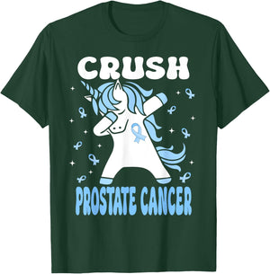Dabbing Unicorn Crush Prostate Cancer Blue Ribbon T-Shirt - T-Shirt | Forest