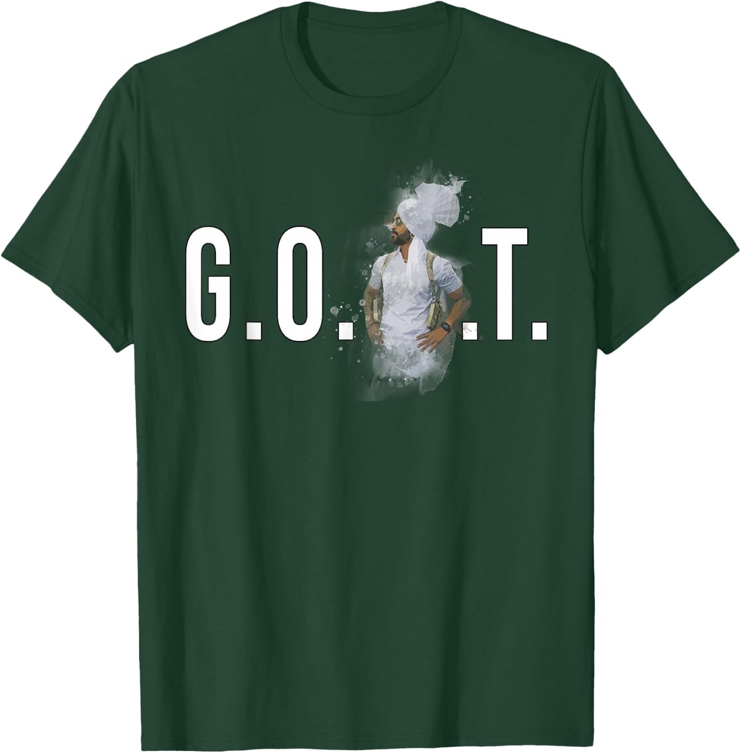 DILJIT DOSANJH | G.O.A.T. | Punjabi Singer | Desi Apparel T-Shirt - T-Shirt | Forest