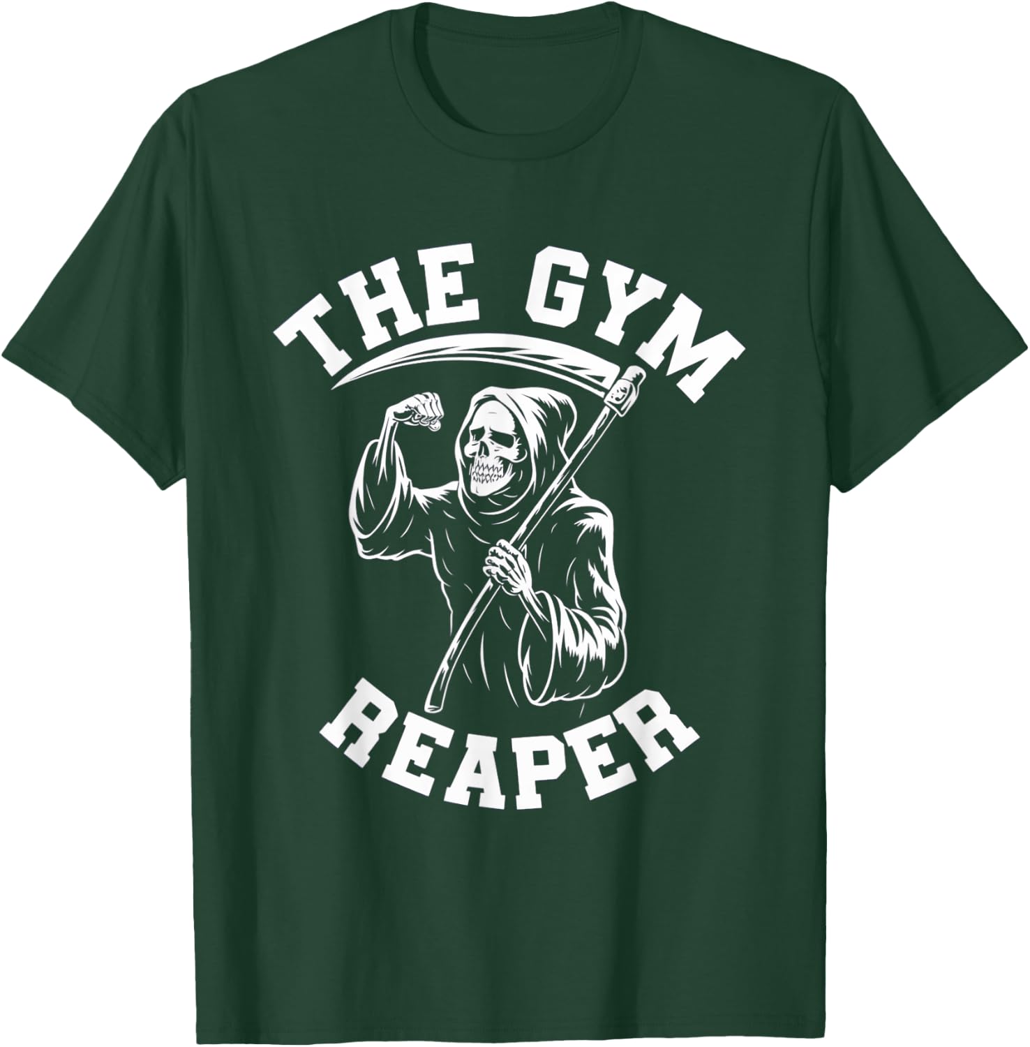 Funny Gym Reaper Skeleton Fitness Workout Halloween Costume T-Shirt - T-Shirt | Forest