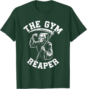 Funny Gym Reaper Skeleton Fitness Workout Halloween Costume T-Shirt - T-Shirt | Forest