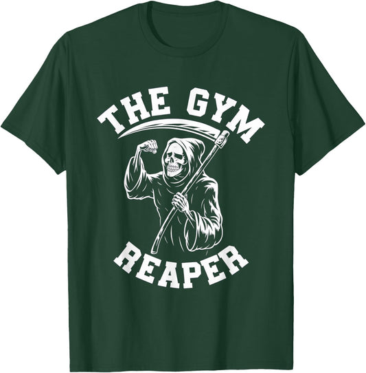 Funny Gym Reaper Skeleton Fitness Workout Halloween Costume T-Shirt - T-Shirt | Forest