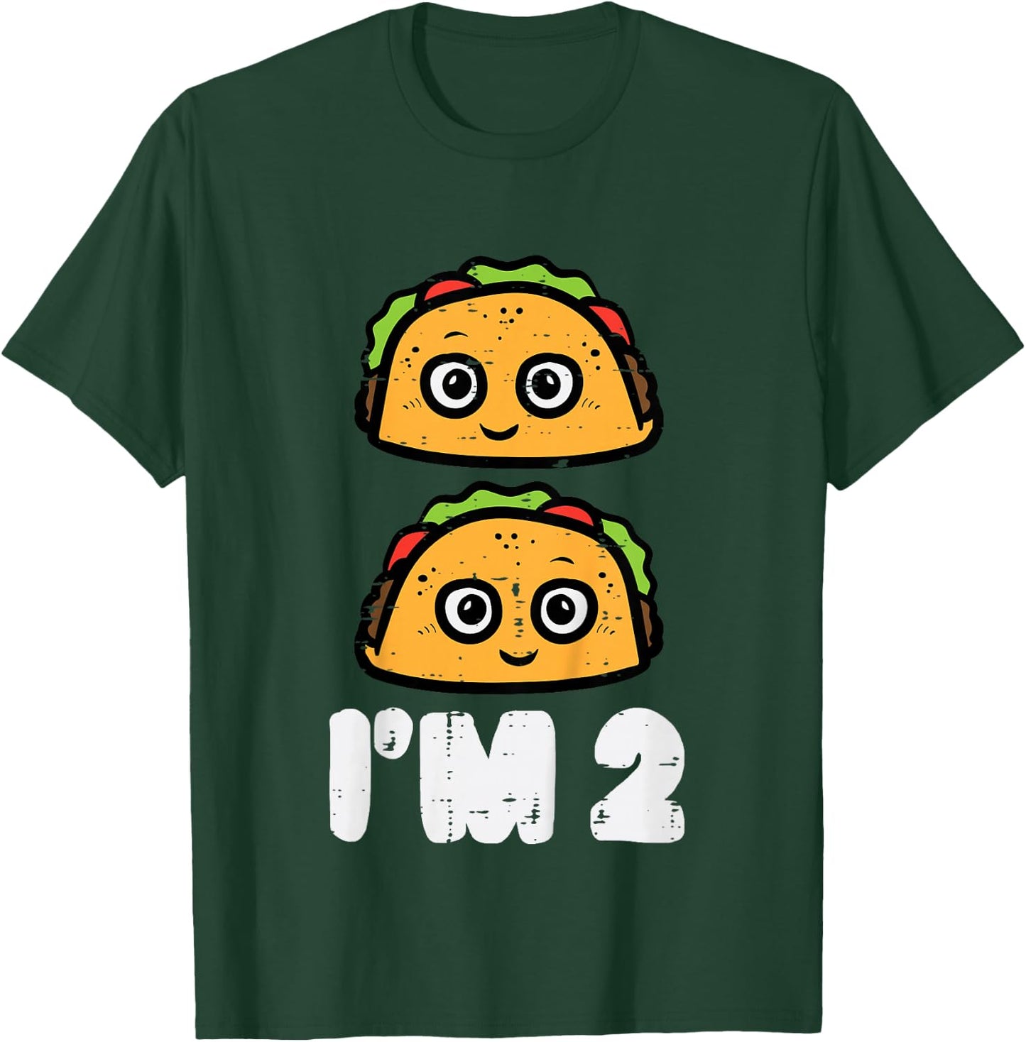 2nd Birthday Tacos Im 2 Years Old Mexican Boys Girls Kids T-Shirt - T-Shirt | Forest