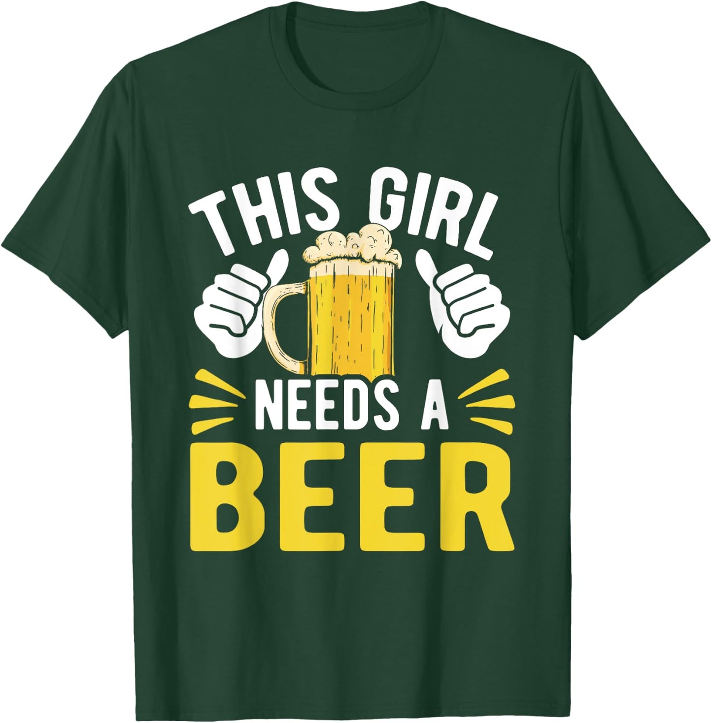 This Girl Needs A Beer Two Thumbs for 21st Birthday Party T-Shirt - T-Shirt | Forest