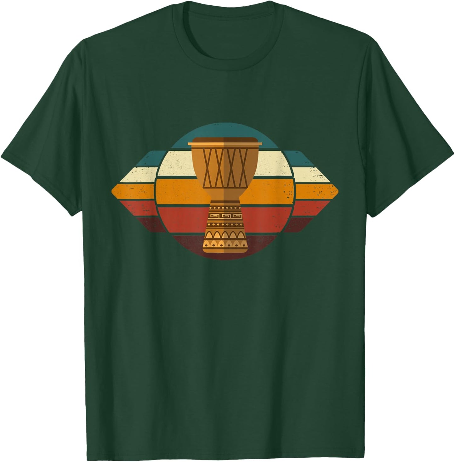Djembe Vintage Djembe Player Drummer Retro African Drum T-Shirt - T-Shirt | Forest
