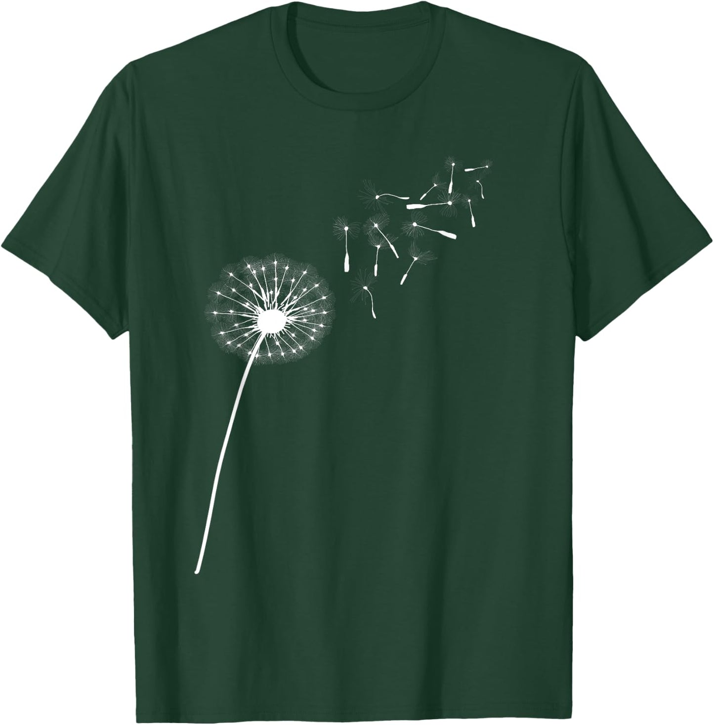 Dandelion Flower Outdoor Blowing In The Wind Plants T-Shirt - T-Shirt | Forest