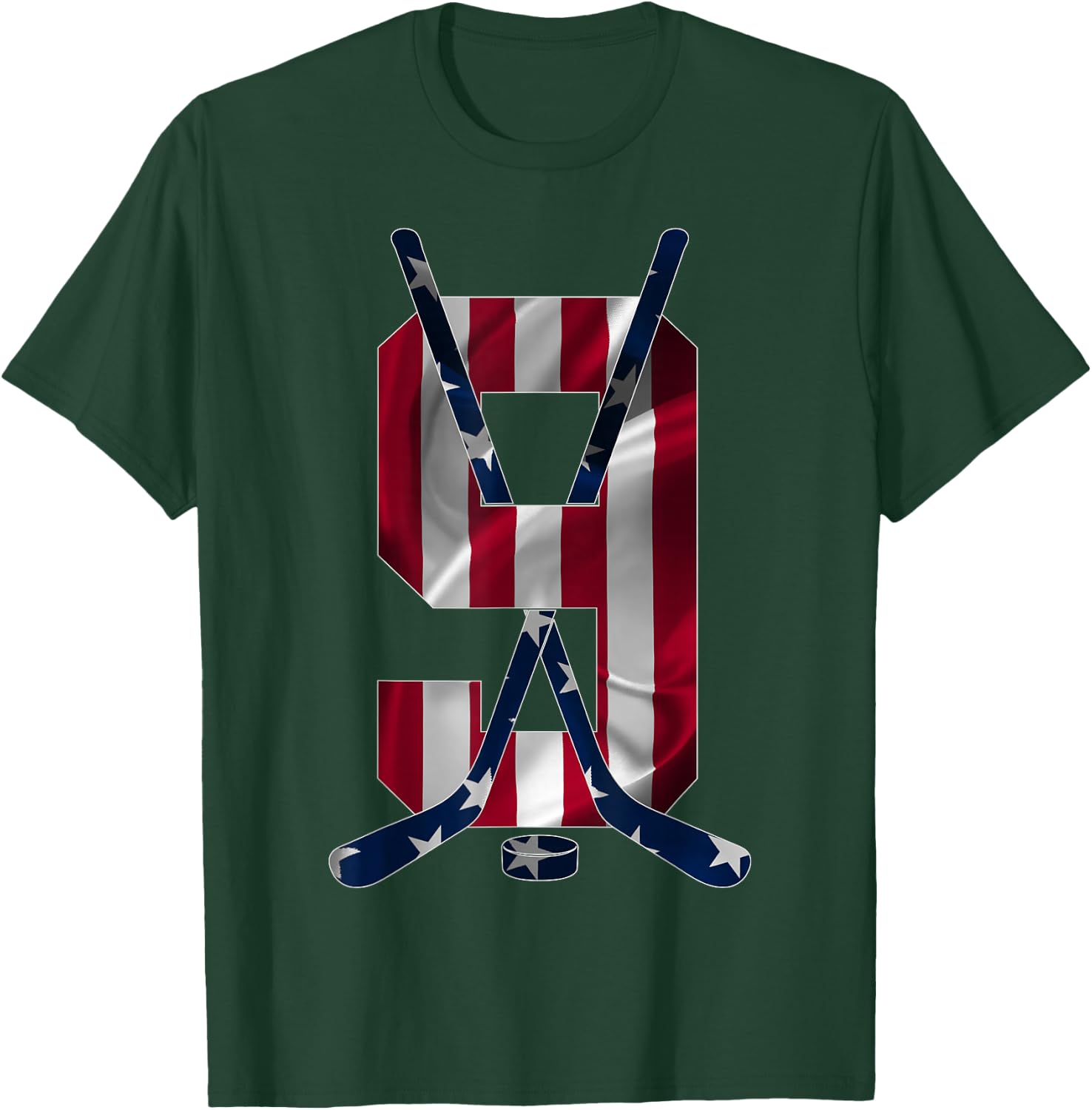 Number 9 Years Ice Hockey 9th Birthday T-Shirt - T-Shirt | Forest