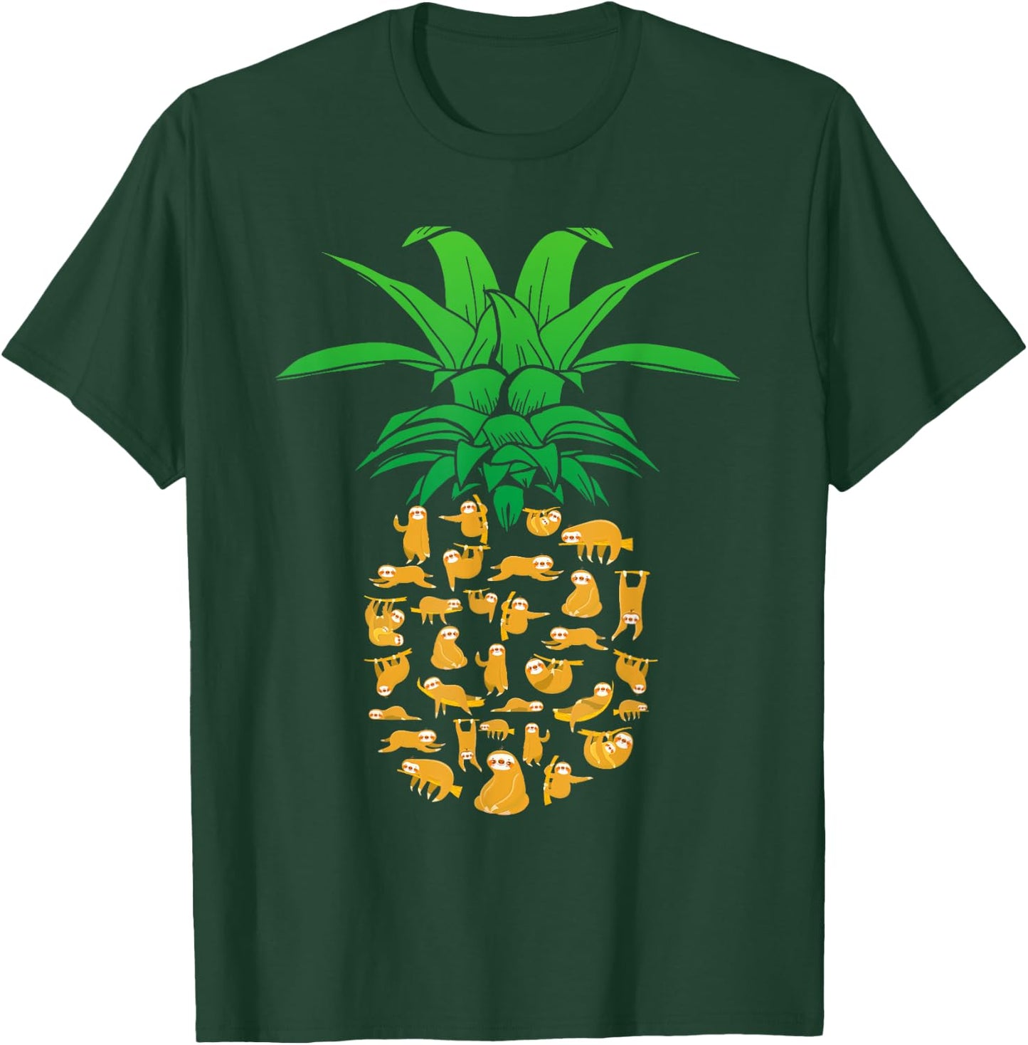 Sloth Pineapple Hawaii Beach Funny Sloth Gifts Women T-Shirt - T-Shirt | Forest