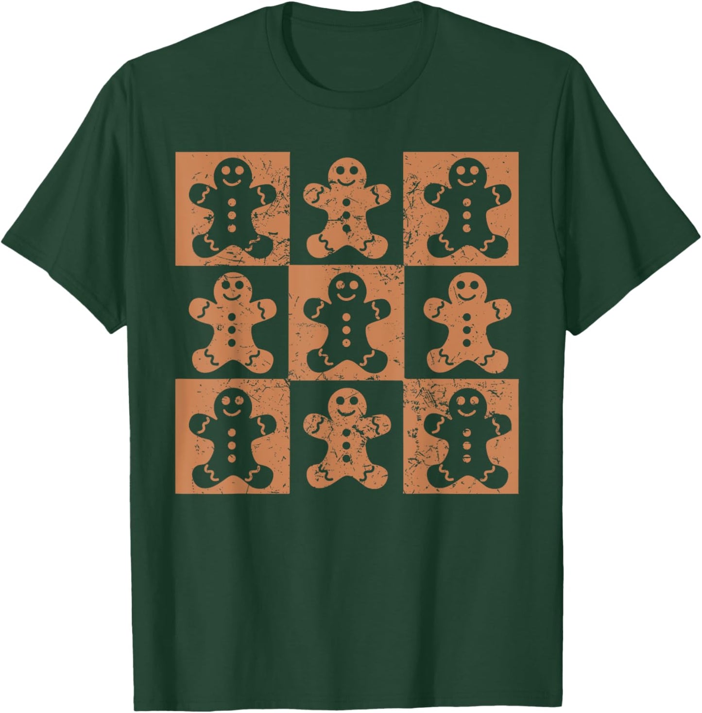 Vintage Christmas Gingerbread Man Cookie Baking Xmas Holiday T-Shirt - T-Shirt | Forest