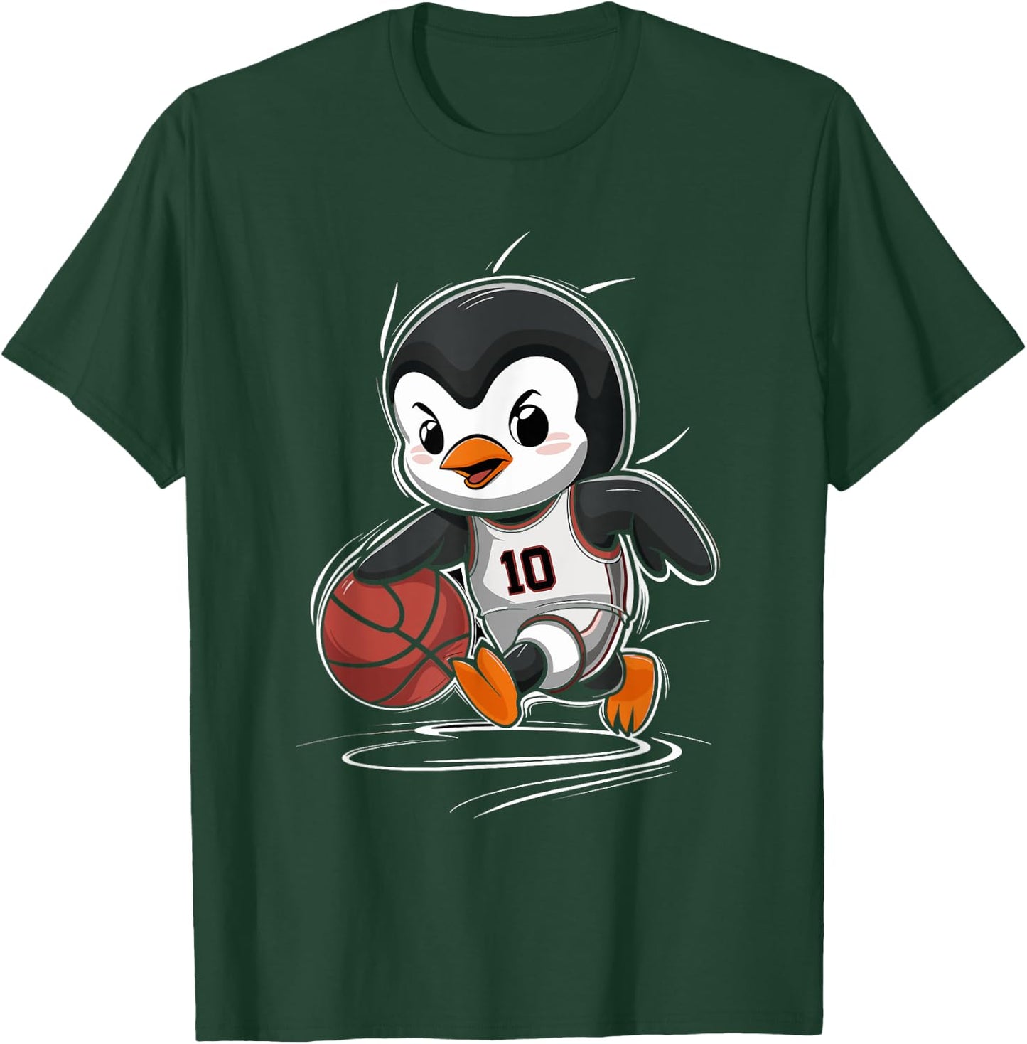 Cute Penguin Playing Basketball T-Shirt - T-Shirt | Forest