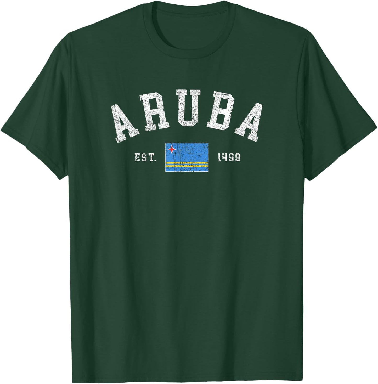 Vintage Aruba Flag Cruise Vacation Souvenir T-Shirt - T-Shirt | Forest