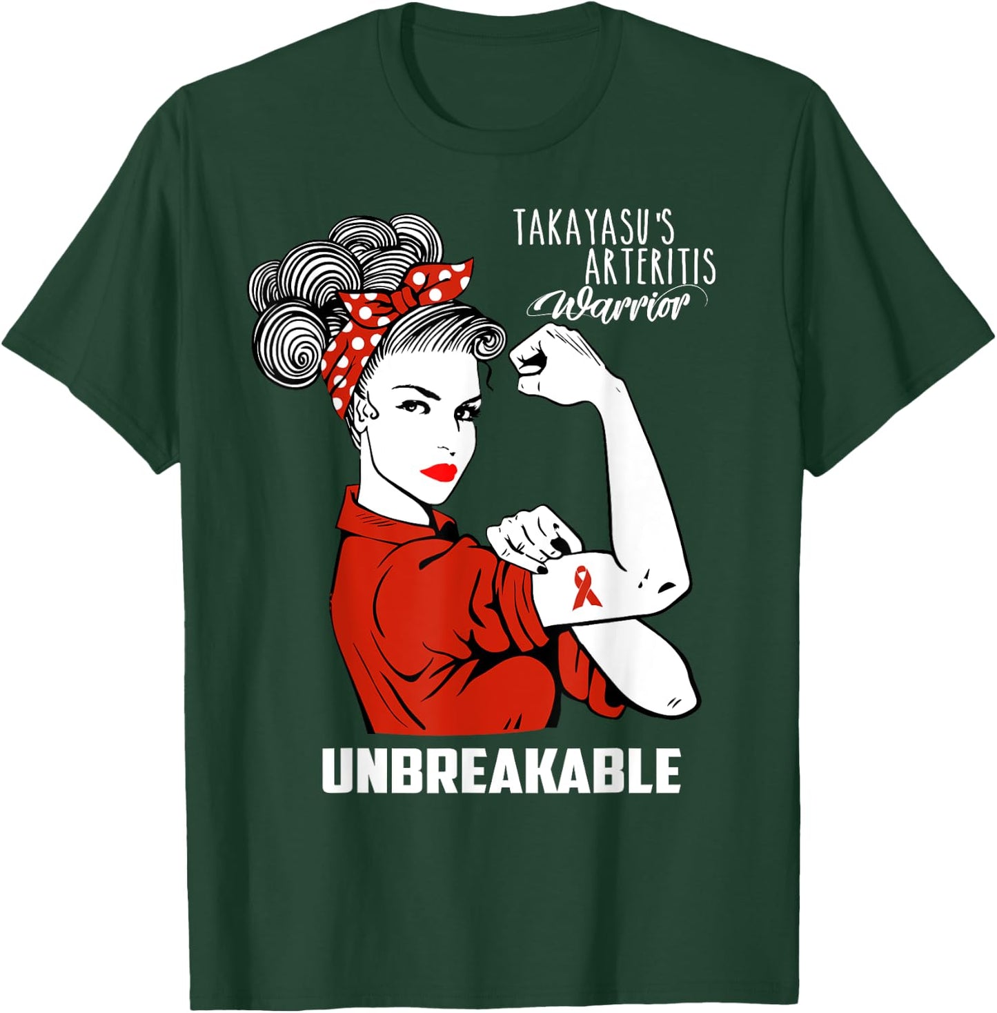 Takayasu Arteritis Warrior Unbreakable Shirt Awareness Gift T-Shirt - T-Shirt | Forest