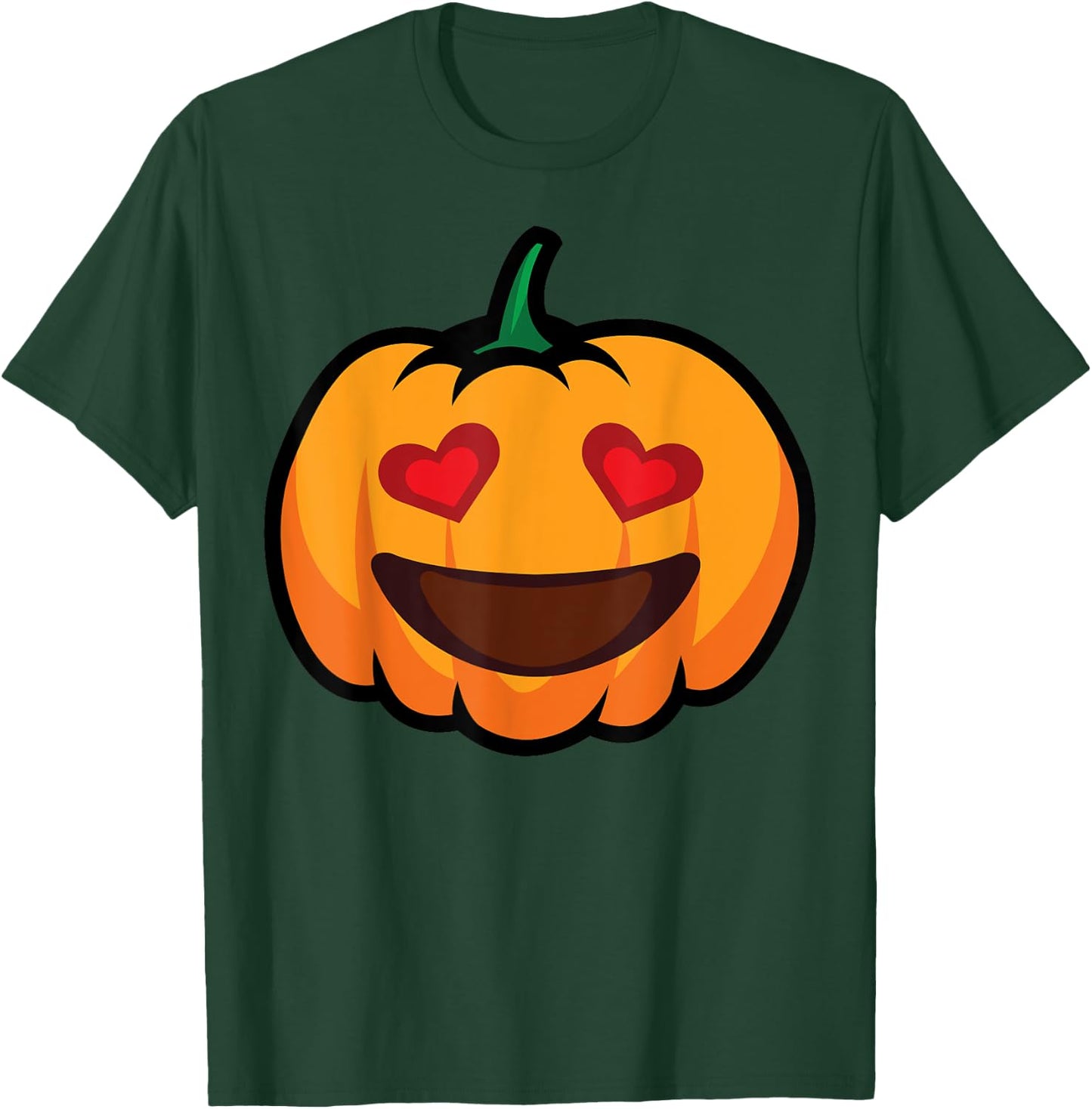 Pumpkin Big Smile & Love Eyes Funny Halloween Costume T-Shirt - T-Shirt | Forest