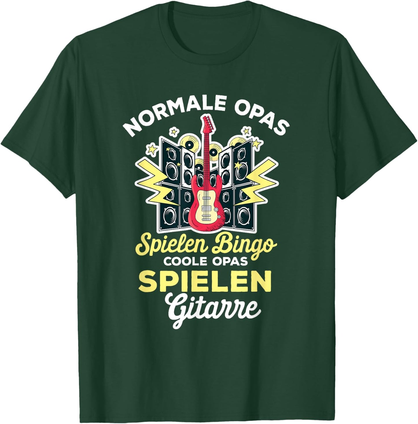 Normal Grandpas Playing Bingo Cool Grandpa Playing Guitar T-Shirt - T-Shirt | Forest