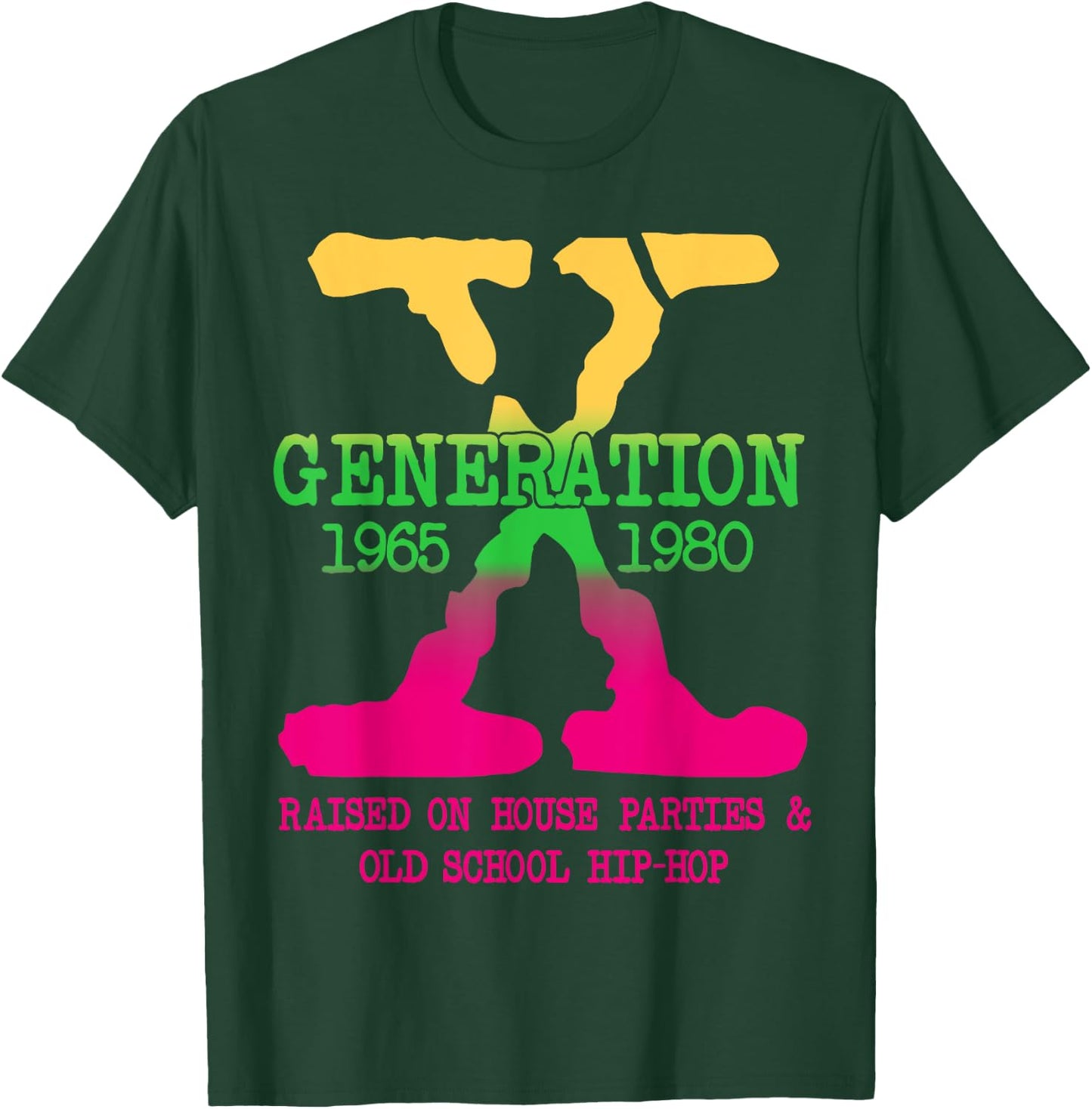 GEN-X Generation Raised on House Parties Old School Hip Hop T-Shirt - T-Shirt | Forest