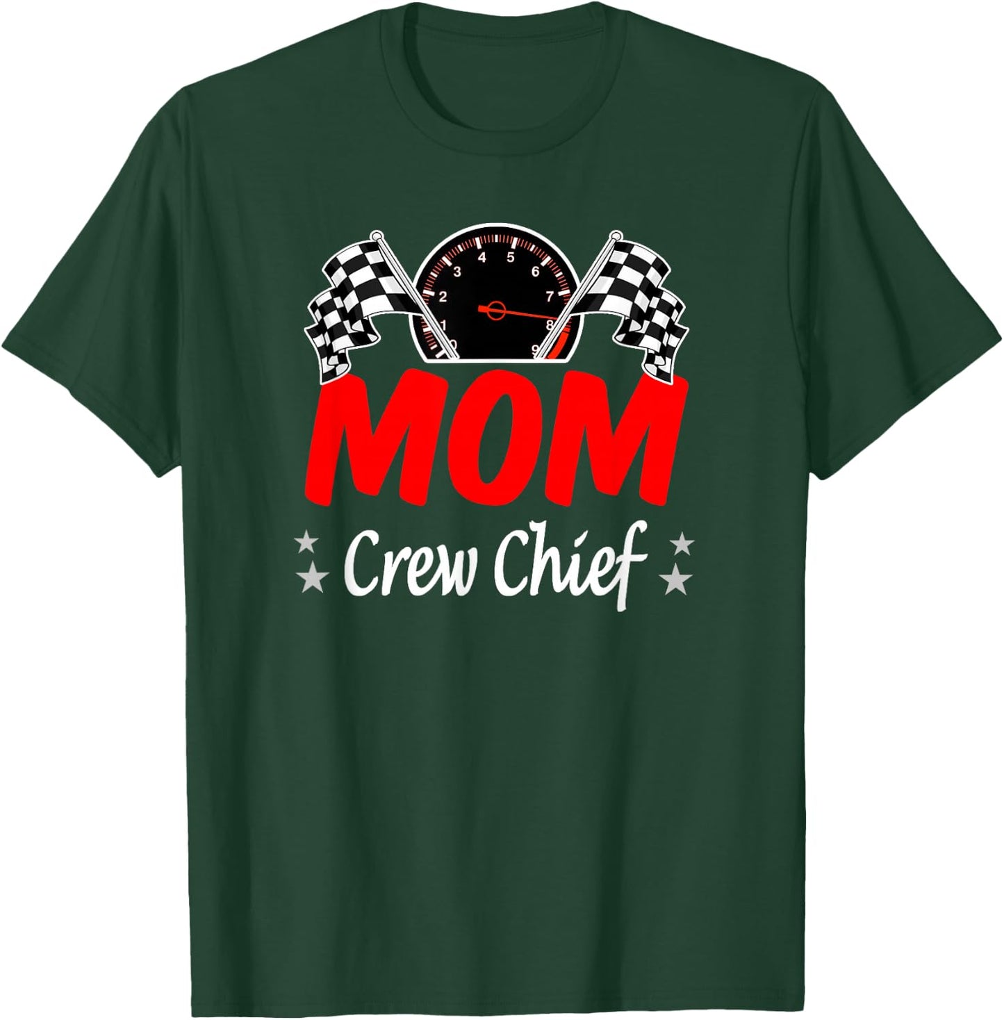 Mom Pit Crew Chief Racing Birthday Childs Party Fun T-Shirt - T-Shirt | Forest