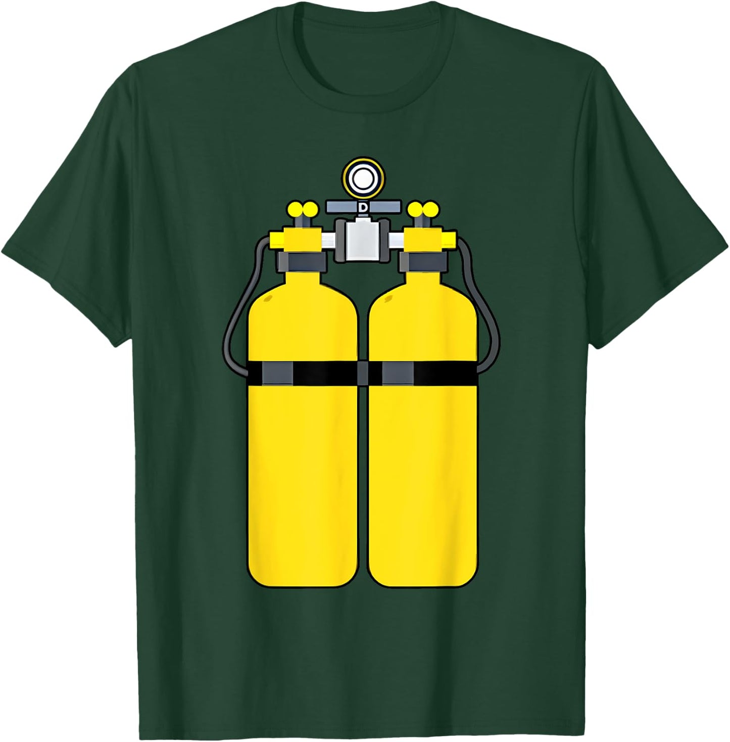 Funny Scuba Tank Backprint Halloween Costumes Scuba Diver T-Shirt - T-Shirt | Forest