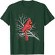 Winter's Watch Red Cardinal Birdwatching Bird Lover Cute T-Shirt - T-Shirt | Forest