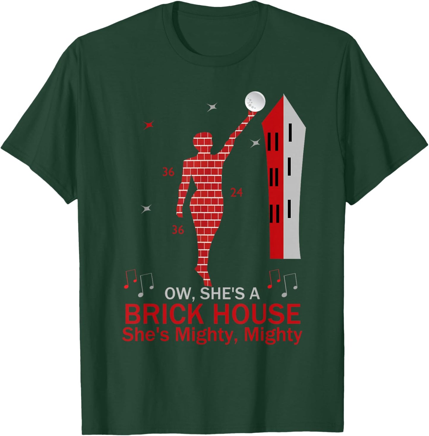 Funny Brick House 80's Hit Songs or Women Graphic T-Shirt - T-Shirt | Forest