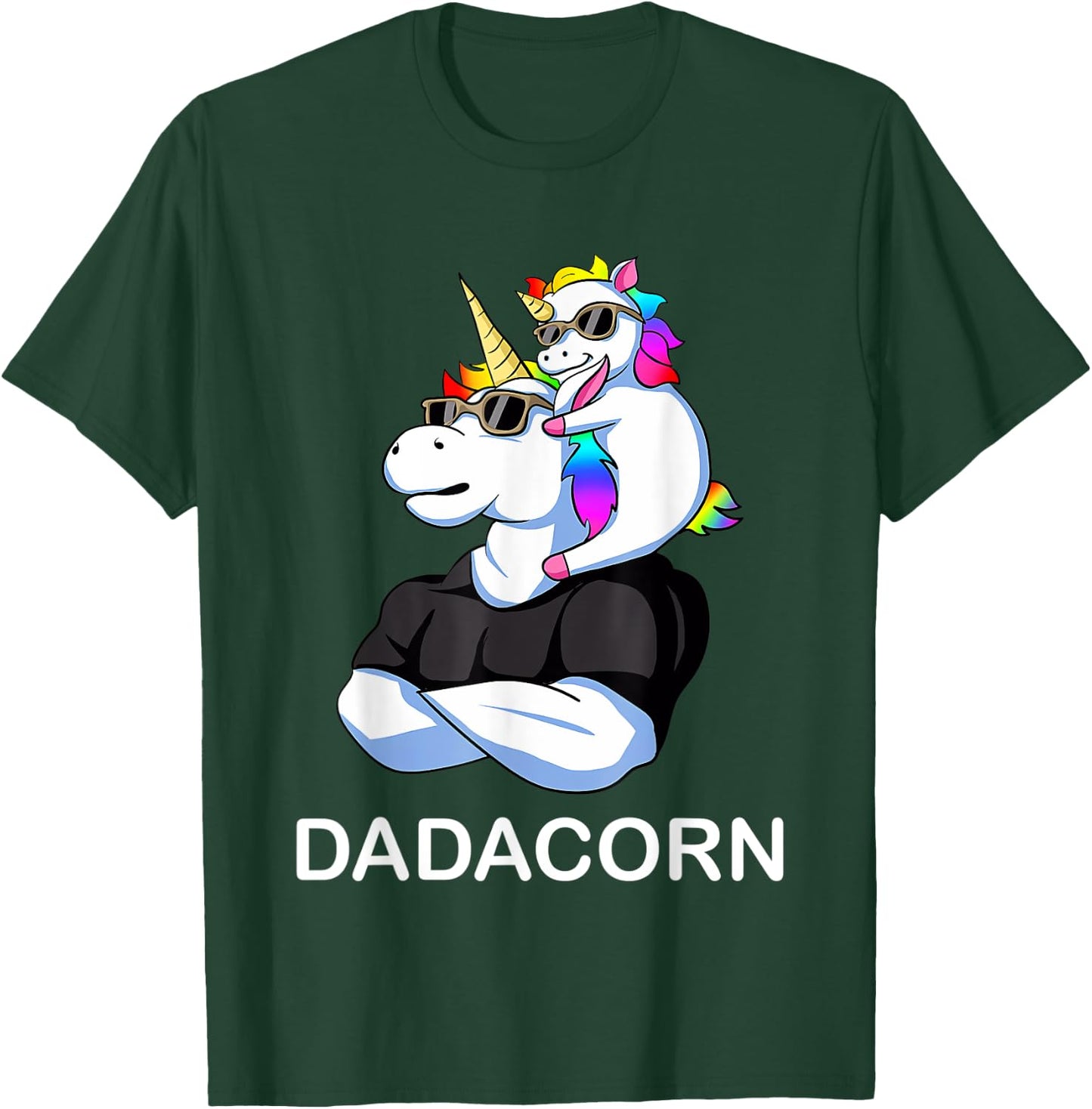 Fathers Day Gift Unicorn Dad Shirt Funny Dadacorn Men T-Shirt - T-Shirt | Forest