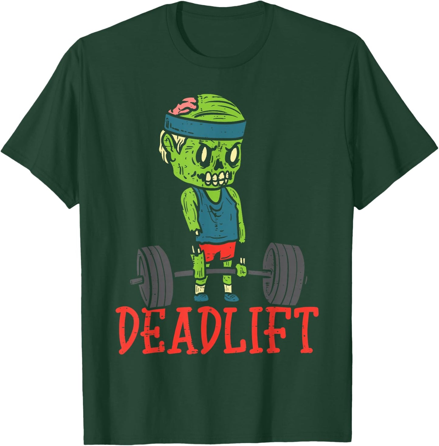 Zombie Deadlift Funny Gym Halloween Workout Fitness Men PT T-Shirt - T-Shirt | Forest