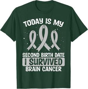 Brain Cancer Awareness I survived Brain Tumor Survivor T-Shirt - T-Shirt | Forest