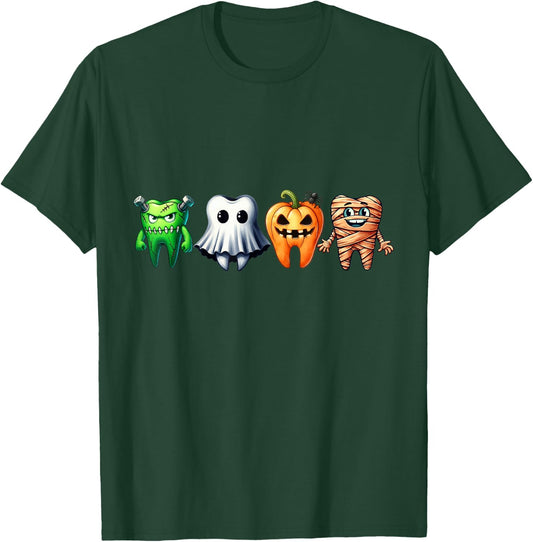 Trick Or Teeth Halloween Dental Hygienist Dental Assistant T-Shirt - T-Shirt | Forest