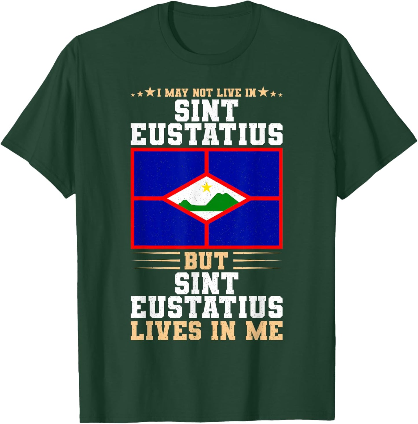 Statia Flag for proud Patriots Sint Eustatius , Small, Black T-Shirt - T-Shirt | Forest