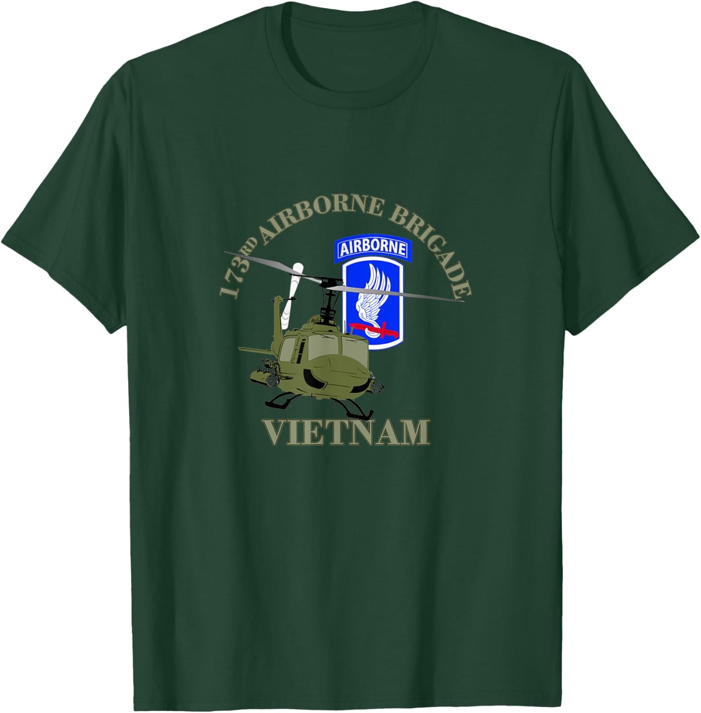 173rd Airborne Brigade Vietnam UH-1 Gunship Veterans Day T-Shirt - T-Shirt | Forest