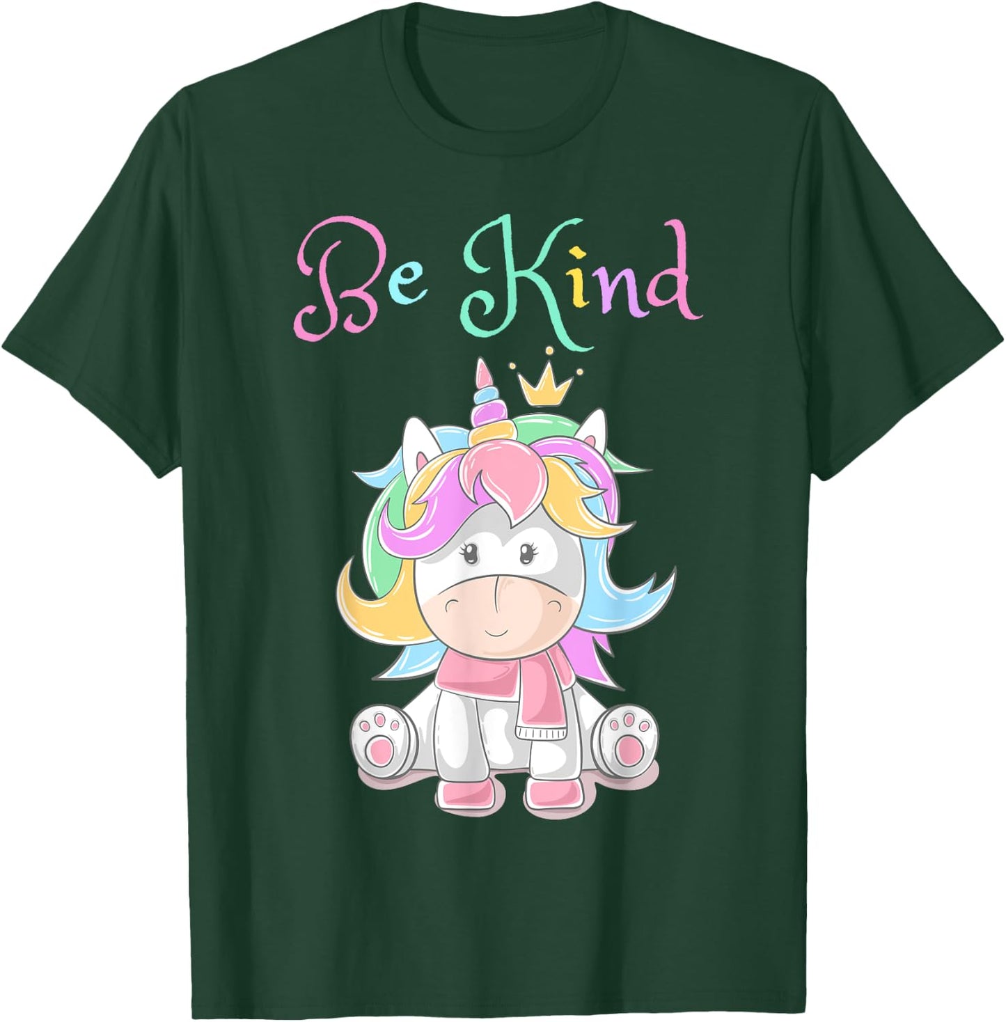 Be Kind Unicorn Shirt for Girls, Rainbow Unicorn Be Kind T-Shirt - T-Shirt | Forest