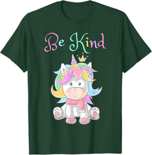 Be Kind Unicorn Shirt for Girls, Rainbow Unicorn Be Kind T-Shirt - T-Shirt | Forest