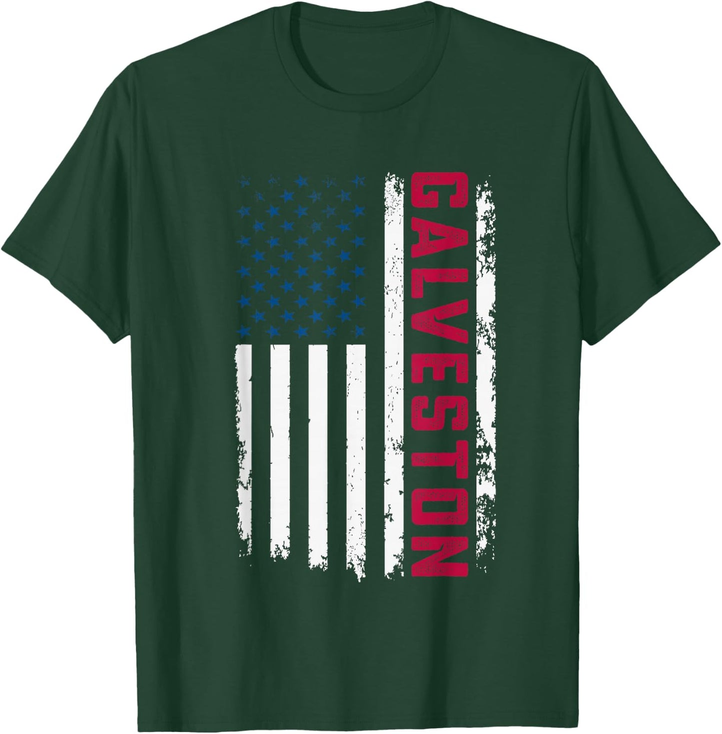 Galveston USA Flag Lover Patriotic American Galveston T-Shirt - T-Shirt | Forest