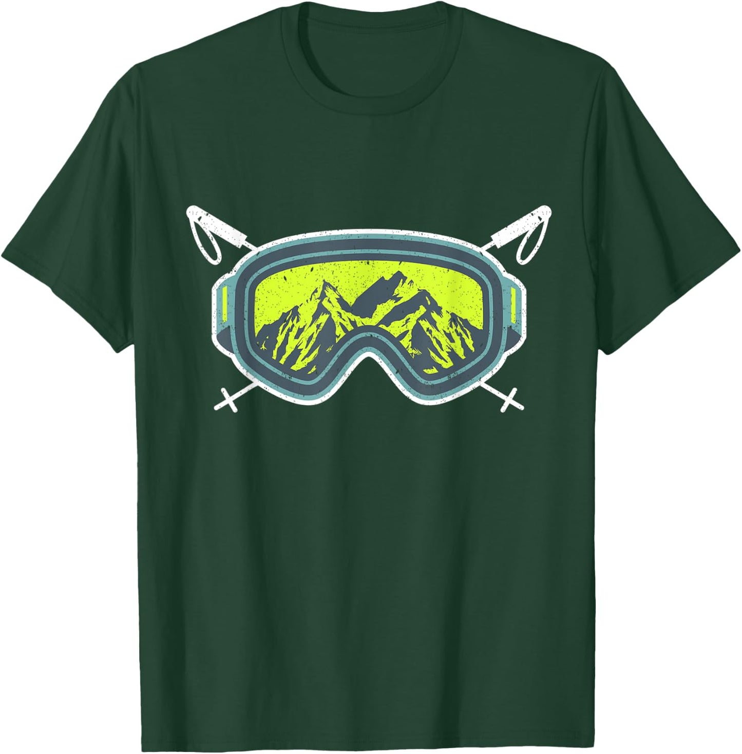 Ski Goggles Winter Skiing Sport Gear Mask Snow Mountain T-Shirt - T-Shirt | Forest