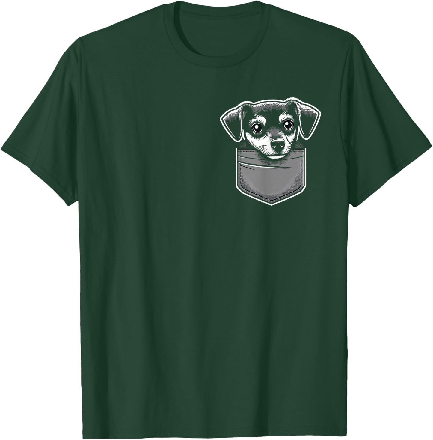 shirt with dog in pocket, dog shirts, Funny dog , cute dogs T-Shirt - T-Shirt | Forest