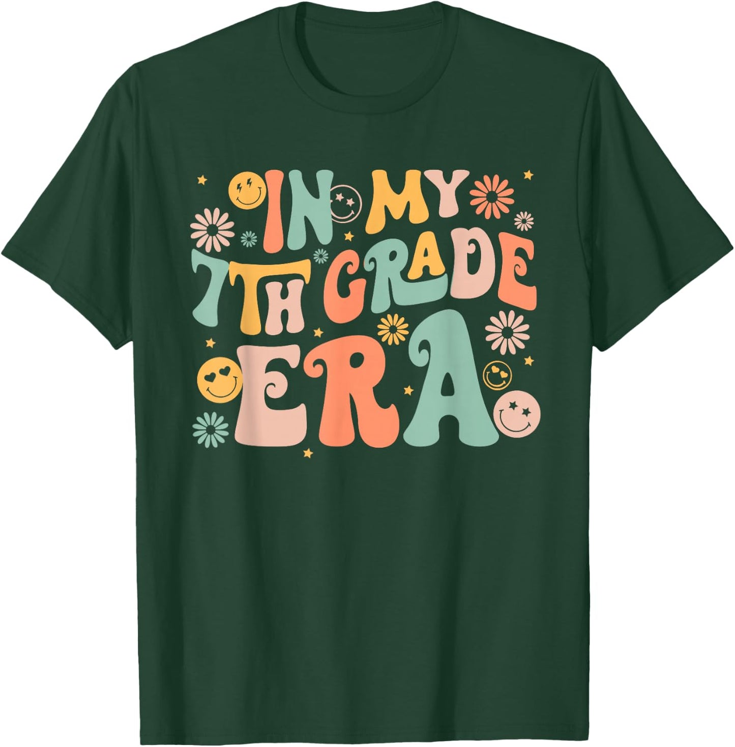 In My Seventh Grade Era Retro 7th Grade Back to School T-Shirt - T-Shirt | Forest