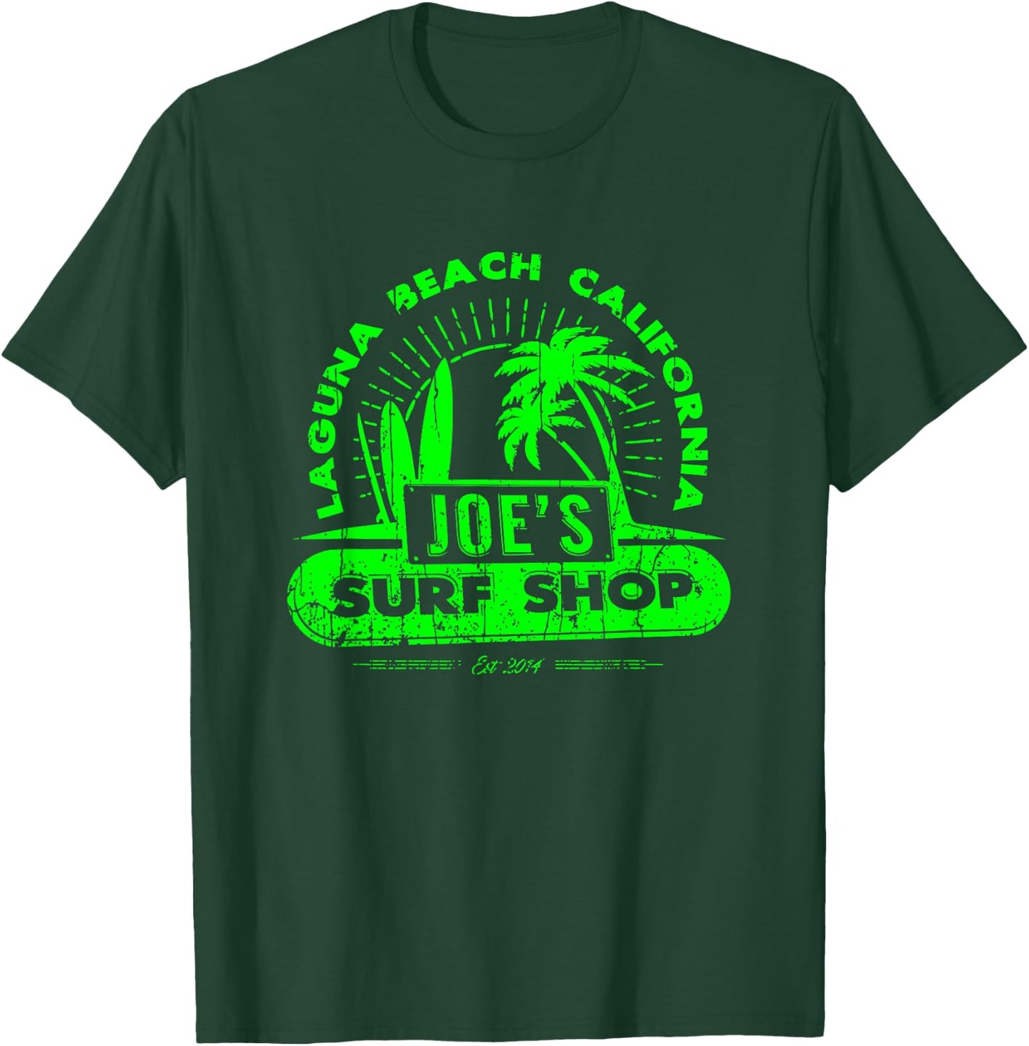 Joe's Surf Vintage Beach Green Logo Graphic T-Shirt - T-Shirt | Forest