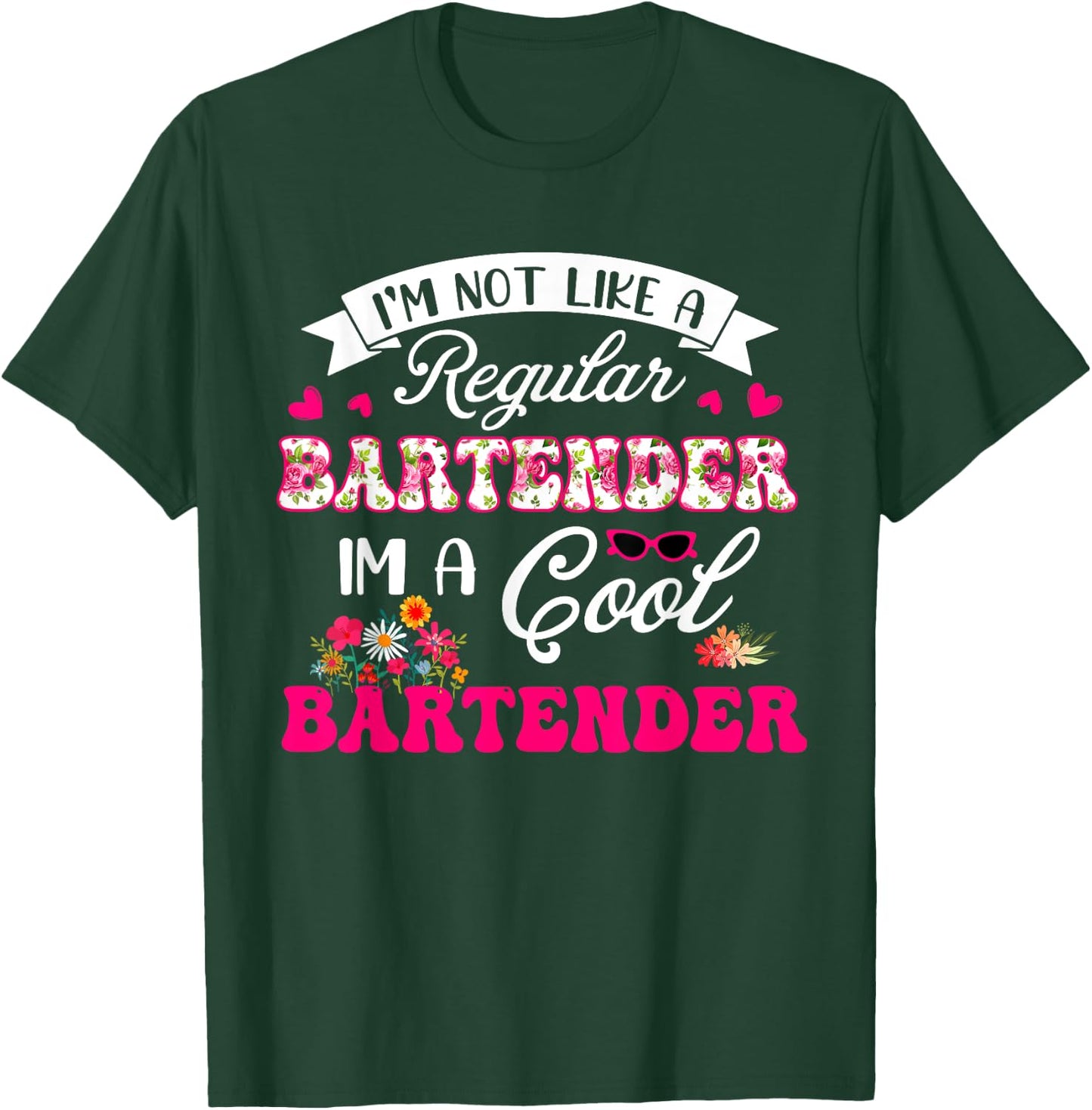 Vintage Not Like A Regular Bartender Costume Proud Job T-Shirt - T-Shirt | Forest