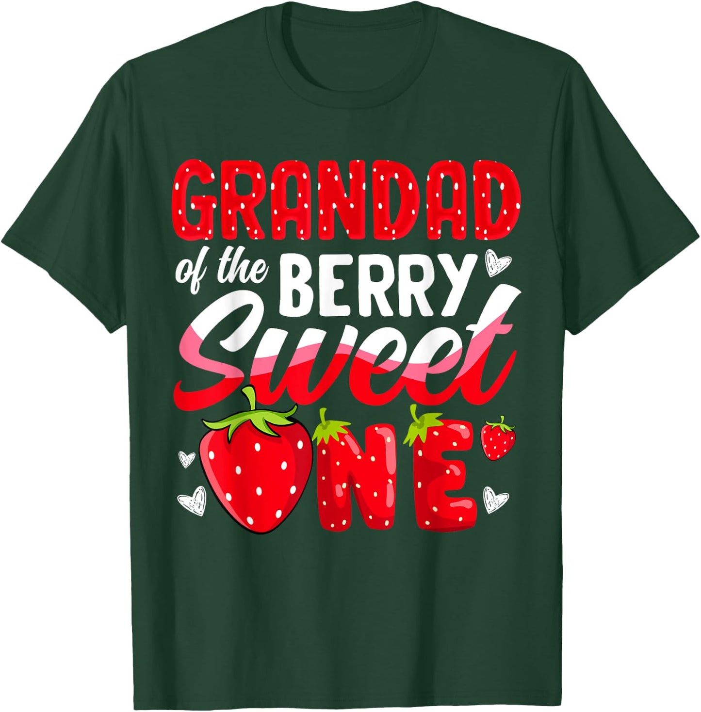Grandad Of The Berry Sweet One Strawberry 1st Birthday T-Shirt - T-Shirt | Forest