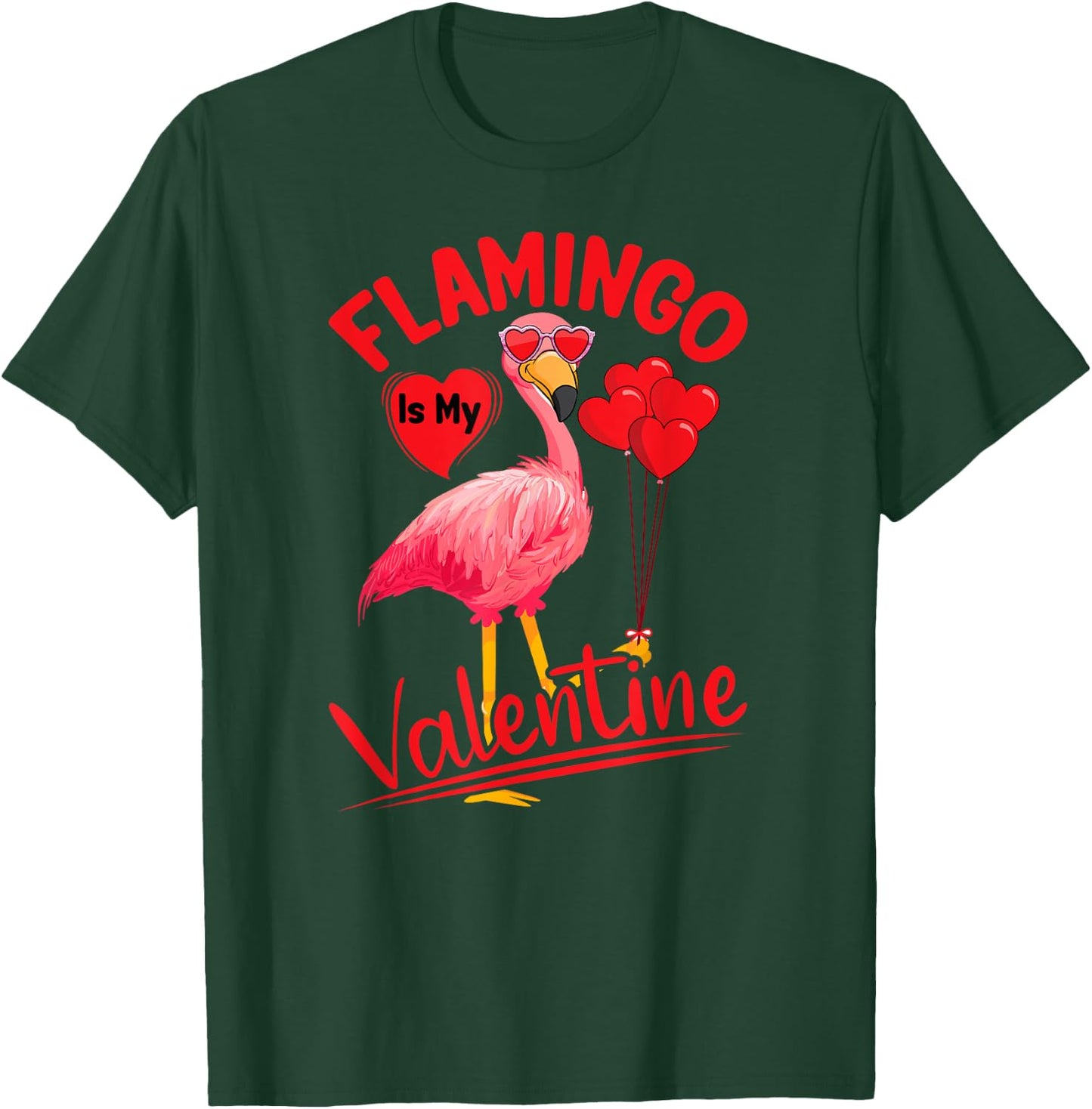 Flamingo Is My Valentine Flamingo Lover Valentine's Day T-Shirt - T-Shirt | Forest