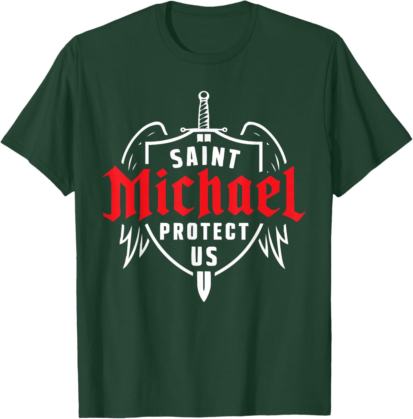 Archangel Catholic Religion Christianity Guardian Angel T-Shirt - T-Shirt | Forest