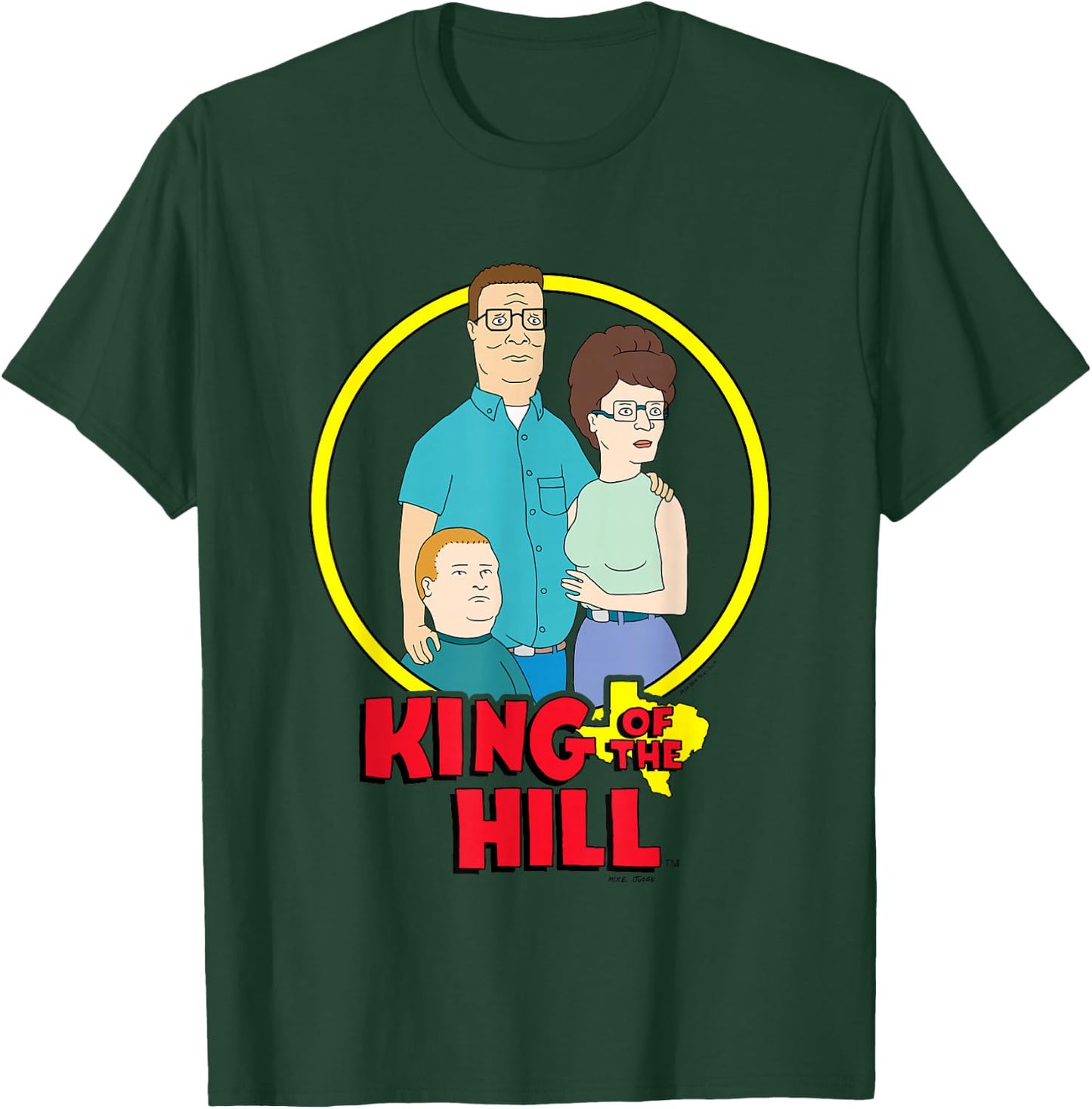 King Of The Hill Iconic Hill Family Group Shot Chest Poster T-Shirt - T-Shirt | Forest