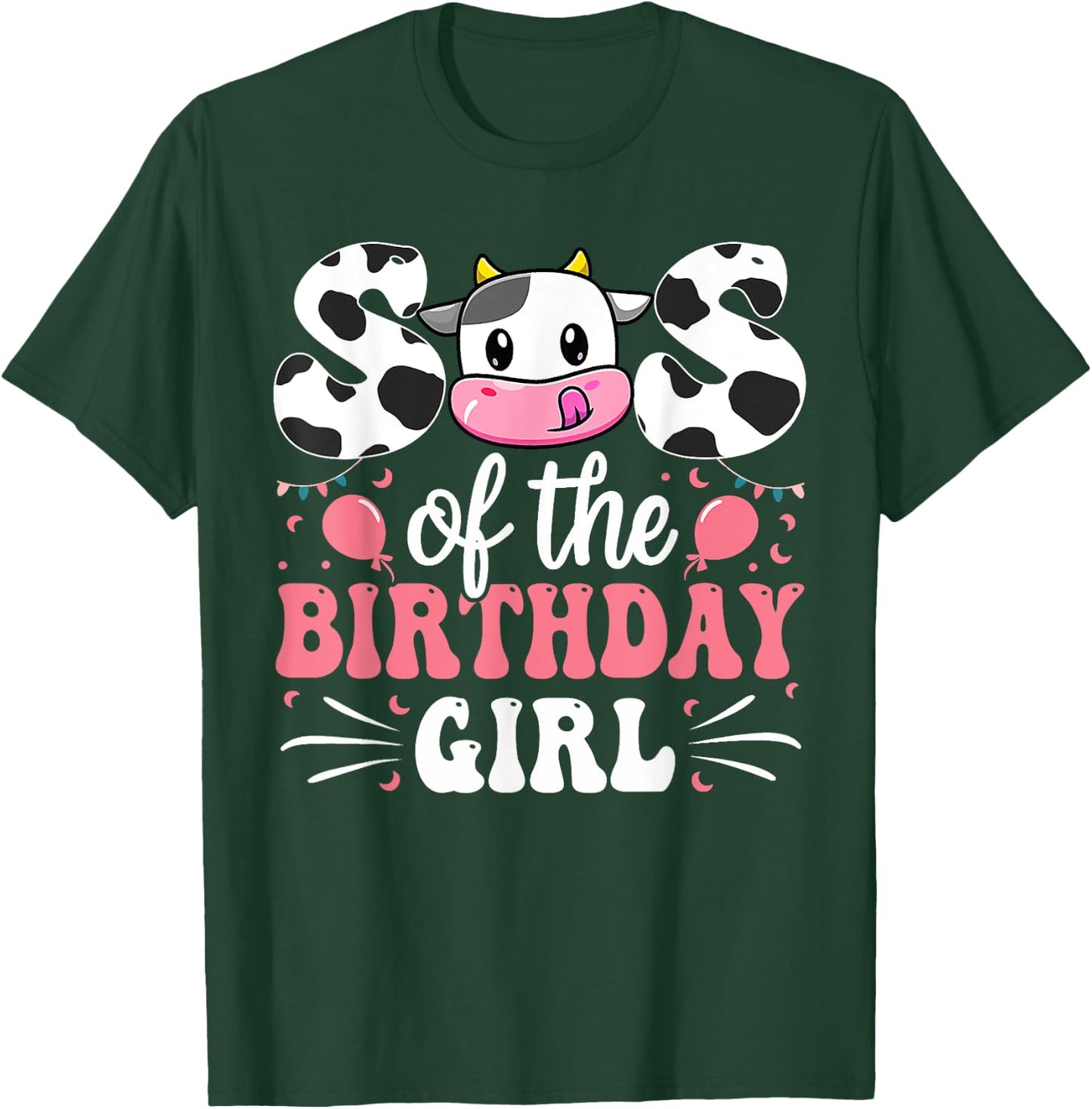 Sister Of The Birthday Girl Cow Family Matching 1st Birthday T-Shirt - T-Shirt | Forest