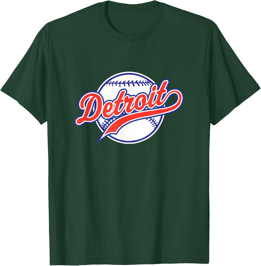 Detroit vintage baseball throwback retro design T-Shirt - T-Shirt | Forest