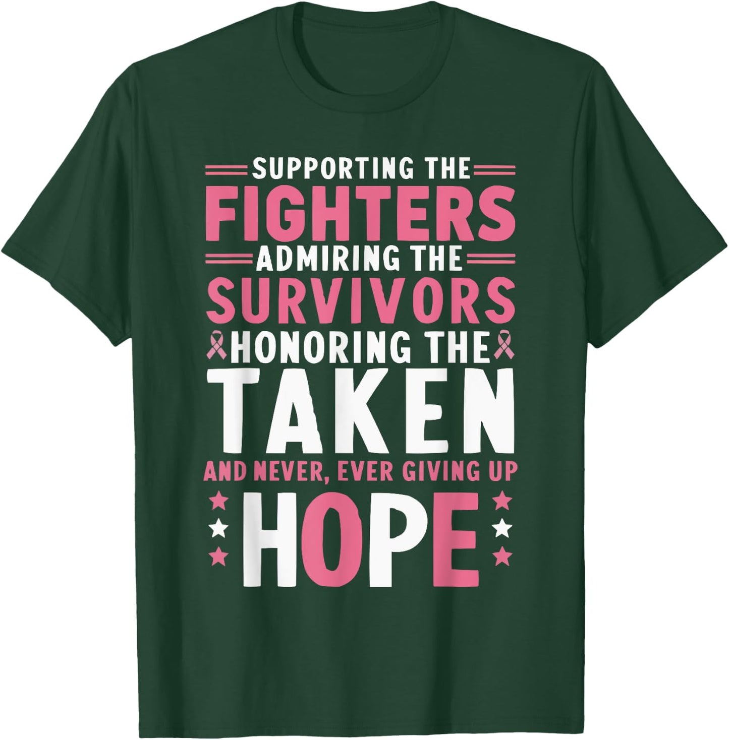 Breast Cancer Awareness Cancer Support Pink Ribbon T-Shirt - T-Shirt | Forest