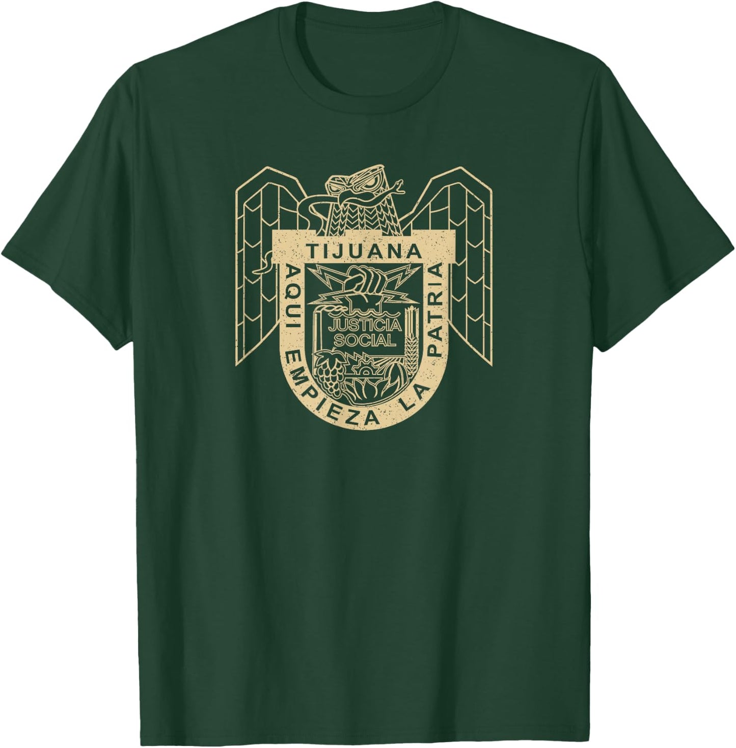 Tijuana Mexico Symbol Flag Coat of Arms Emblem T-Shirt - T-Shirt | Forest