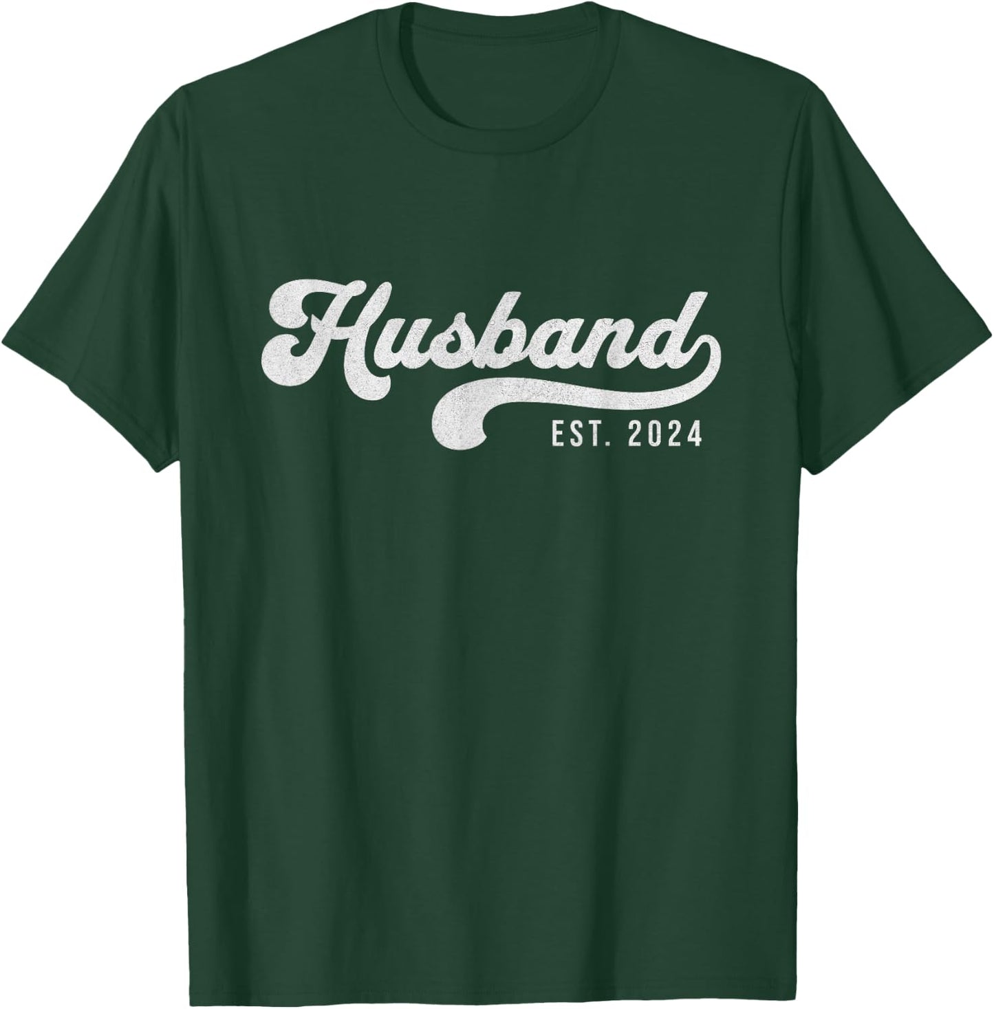 Husband Est. 2024 Married Couple Vintage Matching Wedding T-Shirt - T-Shirt | Forest
