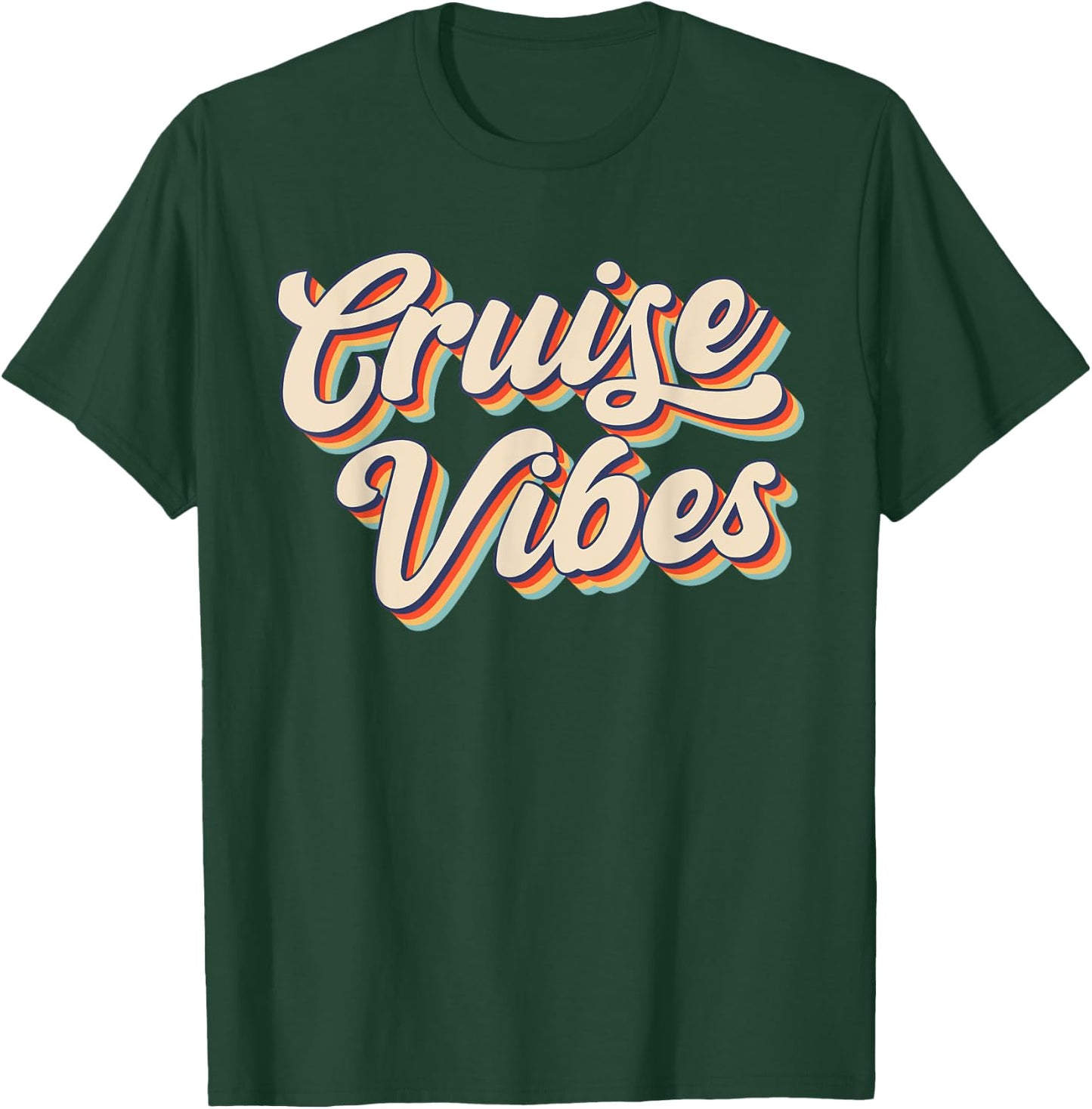 Cruise Vibes Groovy Matching Family Vacation Girls Cruise T-Shirt - T-Shirt | Forest